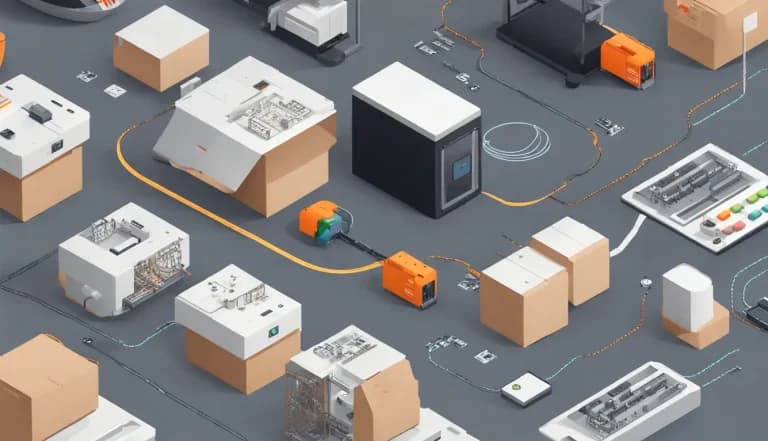Modern warehouse with autonomous robots, IoT sensors, and digital dashboard exemplifying Logistics 4.0 in the cold chain in Brazil.