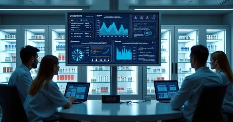 SaaS platform screen displaying real-time data from IoT sensors for monitoring temperature-sensitive supplies