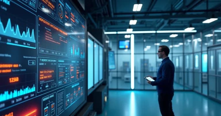 Digital monitoring on screen showing cold storage failure in industrial environment