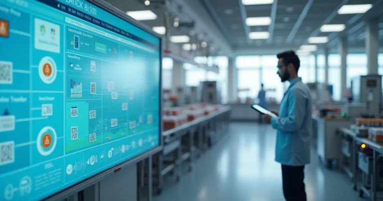 Digital traceability panel monitoring products on production line
